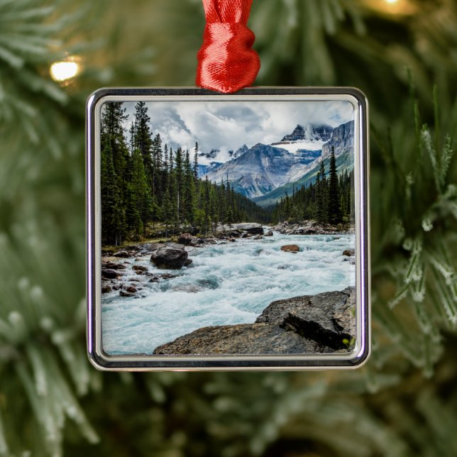 Gebirge | Banff National Park Alberta, Kanada Ornament Aus Metall (Baum)