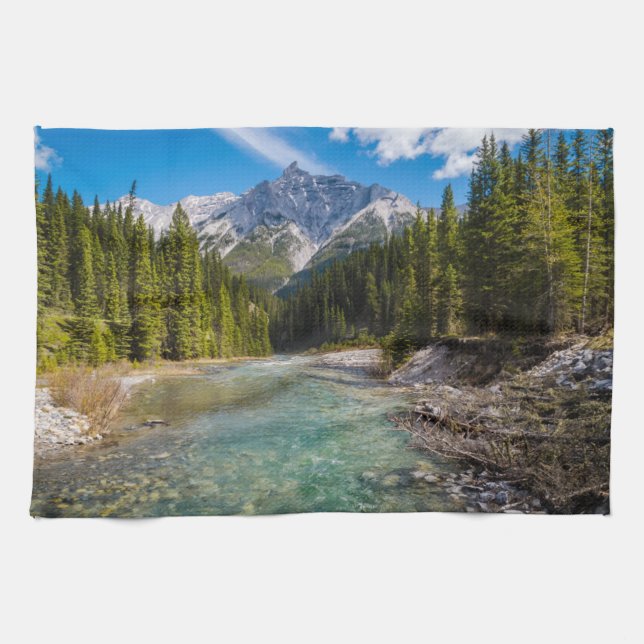 Gebirge | Banff National Park, Kanadische Rockies Geschirrtuch (Horizontal)