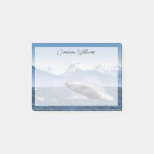 Gebirge Breaching Whale Glacier Bay, Alaska Post-it Klebezettel