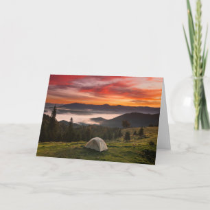 Gebirge Camping Foggy Sunrise Karte