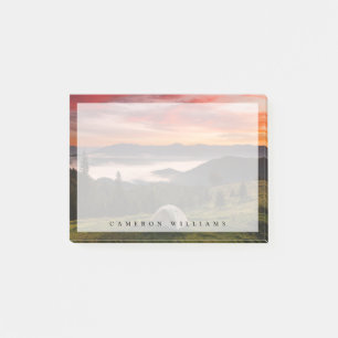 Gebirge   Camping Foggy Sunrise Post-it Klebezettel