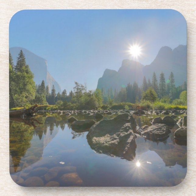 Gebirge | El Capitan Yosemite Park, Kalifornien Getränkeuntersetzer (Vorderseite)