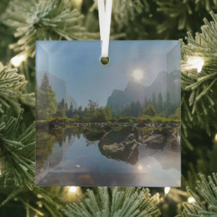 Gebirge   El Capitan Yosemite Park, Kalifornien Ornament Aus Glas