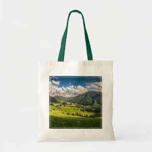 Gebirge Funes Valley, Dolomiten, Italien Tragetasche