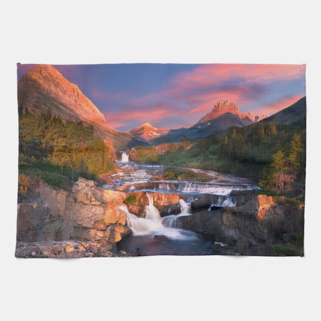 Gebirge | Glacier National Park, Montana Geschirrtuch (Horizontal)