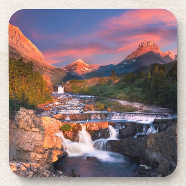 Gebirge | Glacier National Park, Montana Getränkeuntersetzer (Vorderseite)