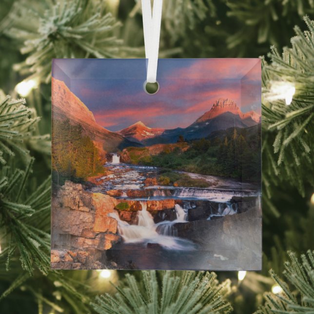 Gebirge | Glacier National Park, Montana Ornament Aus Glas (Insitu)