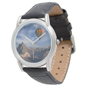Gebirge   Heißluftballon Matterhorn Schweizer Alpe Armbanduhr