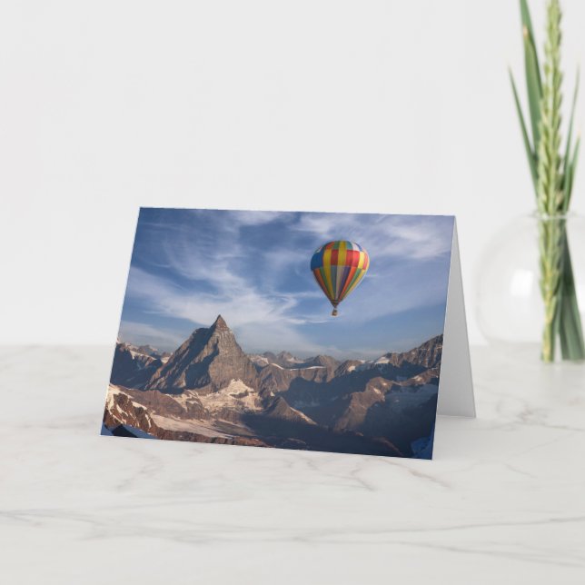 Gebirge | Heißluftballon Matterhorn Schweizer Alpe Karte (Vorderseite)