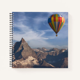 Gebirge Heißluftballon Matterhorn Schweizer Alpe Notizbuch