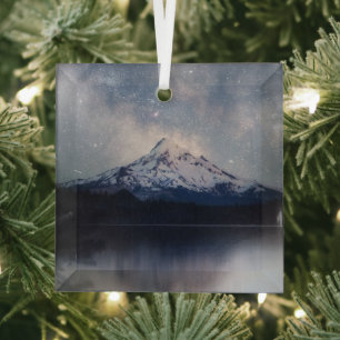 Gebirge   Hood Portland, Oregon Ornament Aus Glas