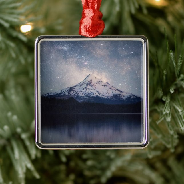 Gebirge | Hood Portland, Oregon Ornament Aus Metall (Baum)