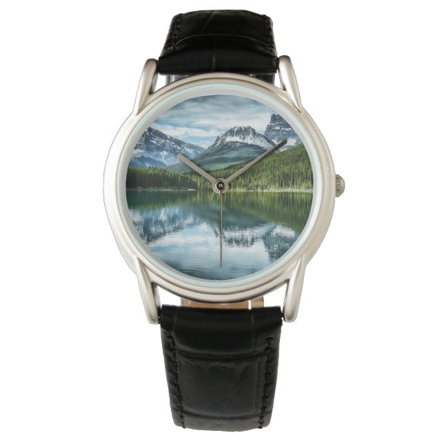 Gebirge | Kanadische Rockies, Alberta Kanada Armbanduhr (Vorderseite)