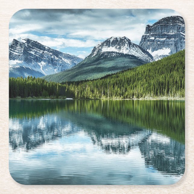 Gebirge | Kanadische Rockies, Alberta Kanada Rechteckiger Pappuntersetzer (Vorderseite)