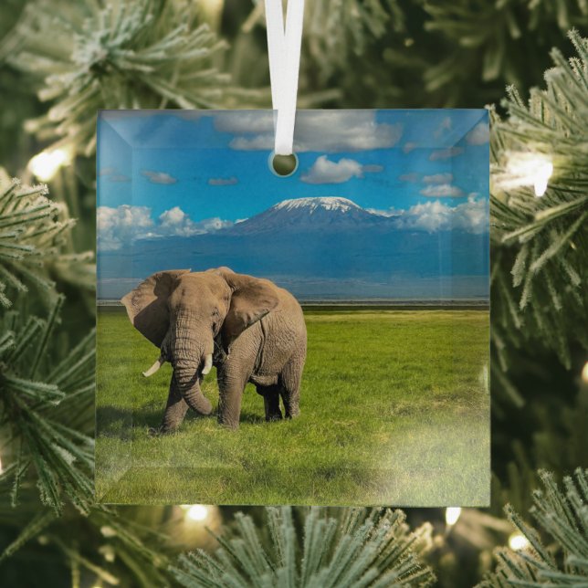 Gebirge | Kilimanjaro Tansania, Afrika Ornament Aus Glas (Insitu)