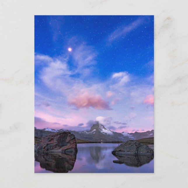 Gebirge | Matterhorn & Lake Stellisee Postkarte (Vorderseite)
