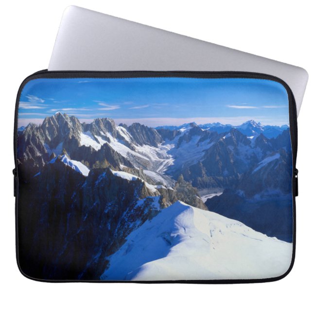 Gebirge | Mont Blanc, Europäische Alpen Laptopschutzhülle (Vorderseite)