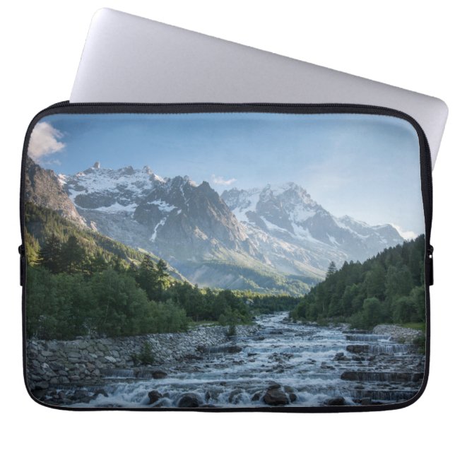 Gebirge | Mont Blanc Massif, Italien Laptopschutzhülle (Vorderseite)