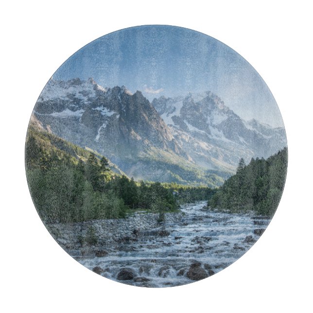 Gebirge | Mont Blanc Massif, Italien Schneidebrett (Vorderseite)