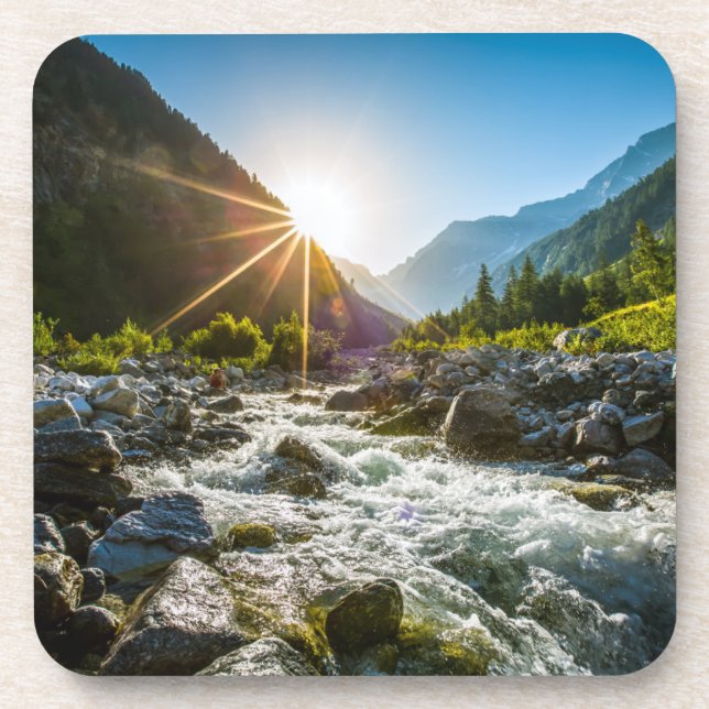 Gebirge | Nationalpark Hohe Tauern, Österreich Getränkeuntersetzer (Vorderseite)