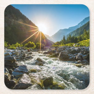 Gebirge Nationalpark Hohe Tauern, Österreich Rechteckiger Pappuntersetzer