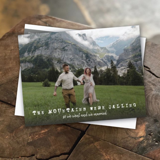 Gebirge riefen Foto Hochzeit Ankündigungspostkarte (Von Creator hochgeladen)