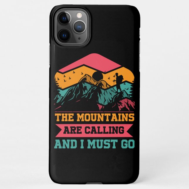 Gebirge rufen und ich muss gehen, Wanderfreunde iPhone Hülle (Rückseite)