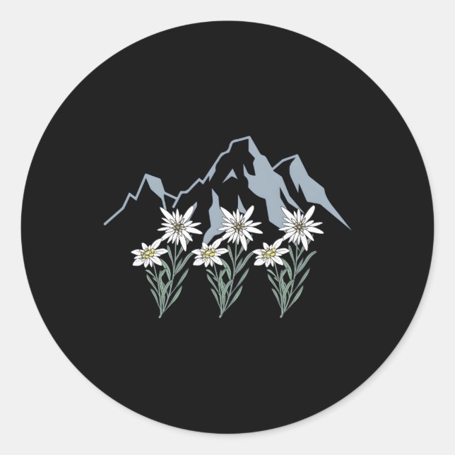 Gebirge Schweiz Alpen Edelweiss Basket Ale Fl Runder Aufkleber (Vorderseite)