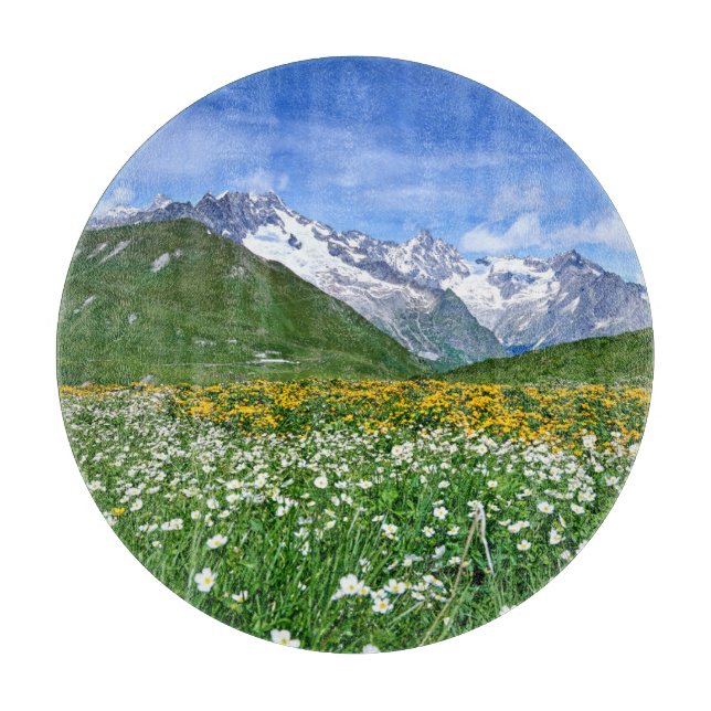 Gebirge | Schweizer Alpenfrühling Schneidebrett (Vorderseite)