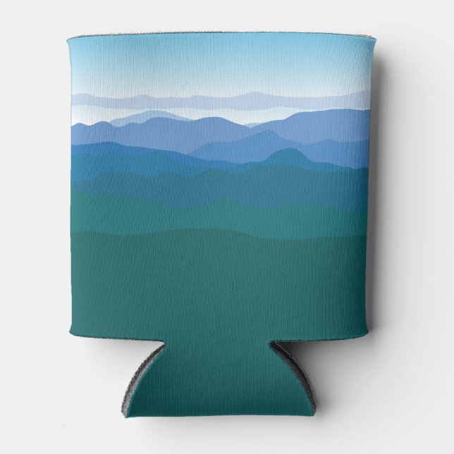 Gebirge sehen Grün Blau Illustriert Dosenkühler (Vorderseite)