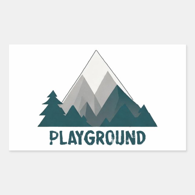 Gebirge sind mein Spielplatz Rechteckiger Aufkleber (Vorderseite)