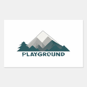 Gebirge sind mein Spielplatz Rechteckiger Aufkleber