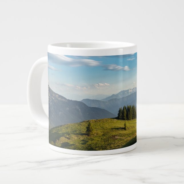 Gebirge | Spitzingsee, Schweizer Alpen Jumbo-Tasse (Vorderseite Links)