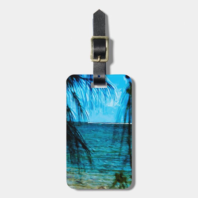 Gebirge über Hanalei Bay Kauai Abstrakt Gepäckanhänger (Vorderseite vertikal)