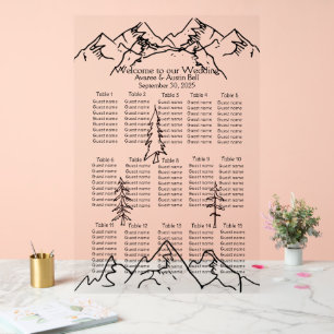 Gebirge und Konturen Hochzeitsstift Acrylschild