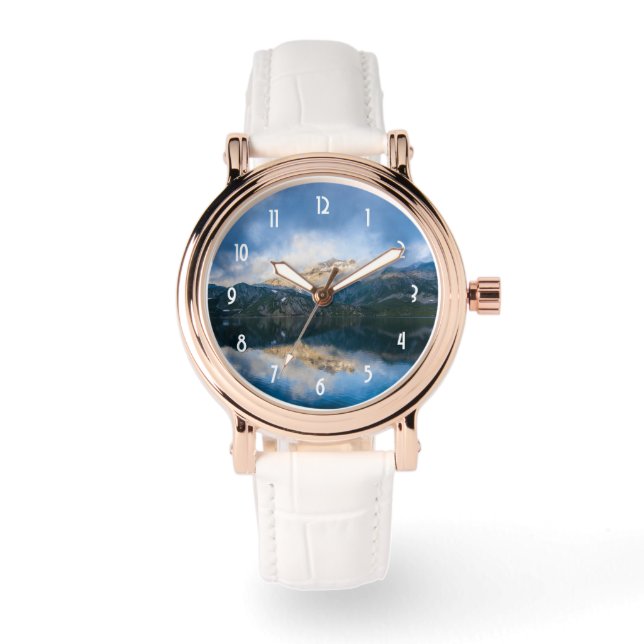 Gebirge und Landschaftliches Foto Armbanduhr (Vorderseite)