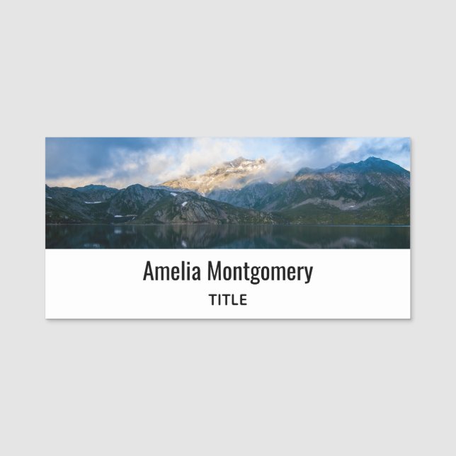 Gebirge und Landschaftliches Foto Namensschild (Vorderseite)
