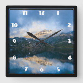 Gebirge und Landschaftliches Foto Quadratische Wanduhr