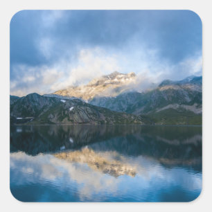 Gebirge und Landschaftliches Foto Quadratischer Aufkleber