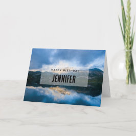 Gebirge und See Landschaftliche Natur Foto Geburts Karte