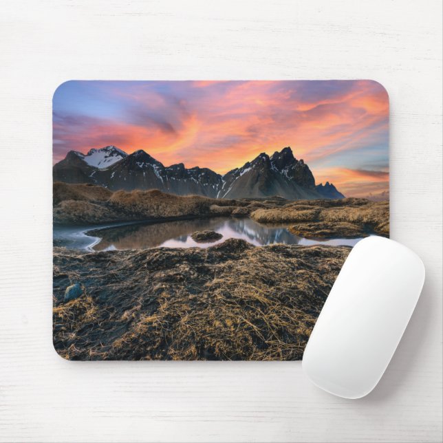 Gebirge | Vesturhorn Mountain Island Mousepad (Mit Mouse)