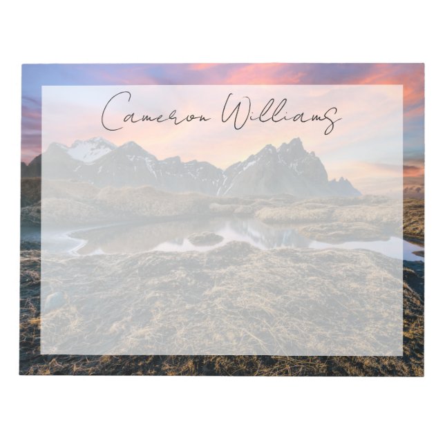 Gebirge | Vesturhorn Mountain Island Notizblock (Vorderseite)