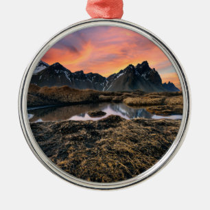 Gebirge Vesturhorn Mountain Island Ornament Aus Metall