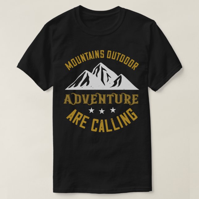 Gebirge vor dem Abenteuer rufen T-Shirt (Design vorne)