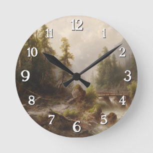 Gebirgsbach - Albert Rieger Runde Wanduhr