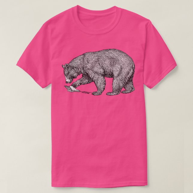 Gebirgsbär schwarz auf weißer Linie Abbildung 150 T-Shirt (Design vorne)