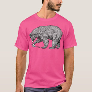 Gebirgsbär schwarz auf weißer Linie Abbildung 150 T-Shirt
