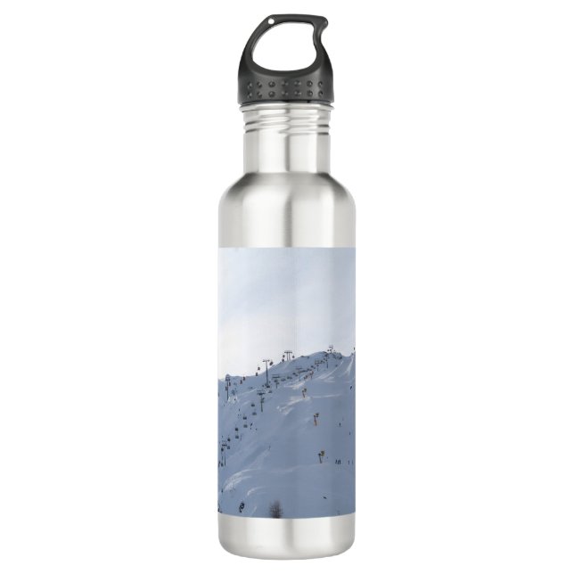 Gebirgsbild in den Alpen Edelstahlflasche (Vorderseite)