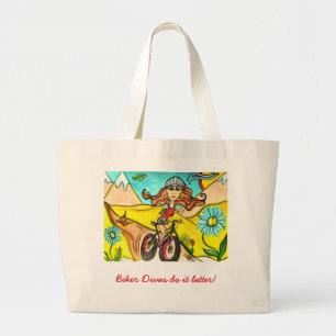 Gebirgsdiva-Radfahrer-Tasche Jumbo Stoffbeutel