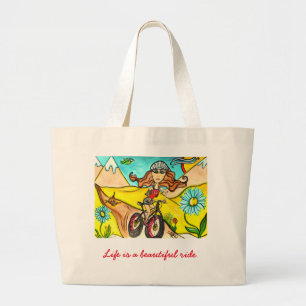Gebirgsdiva-Radfahrer-Tasche Jumbo Stoffbeutel